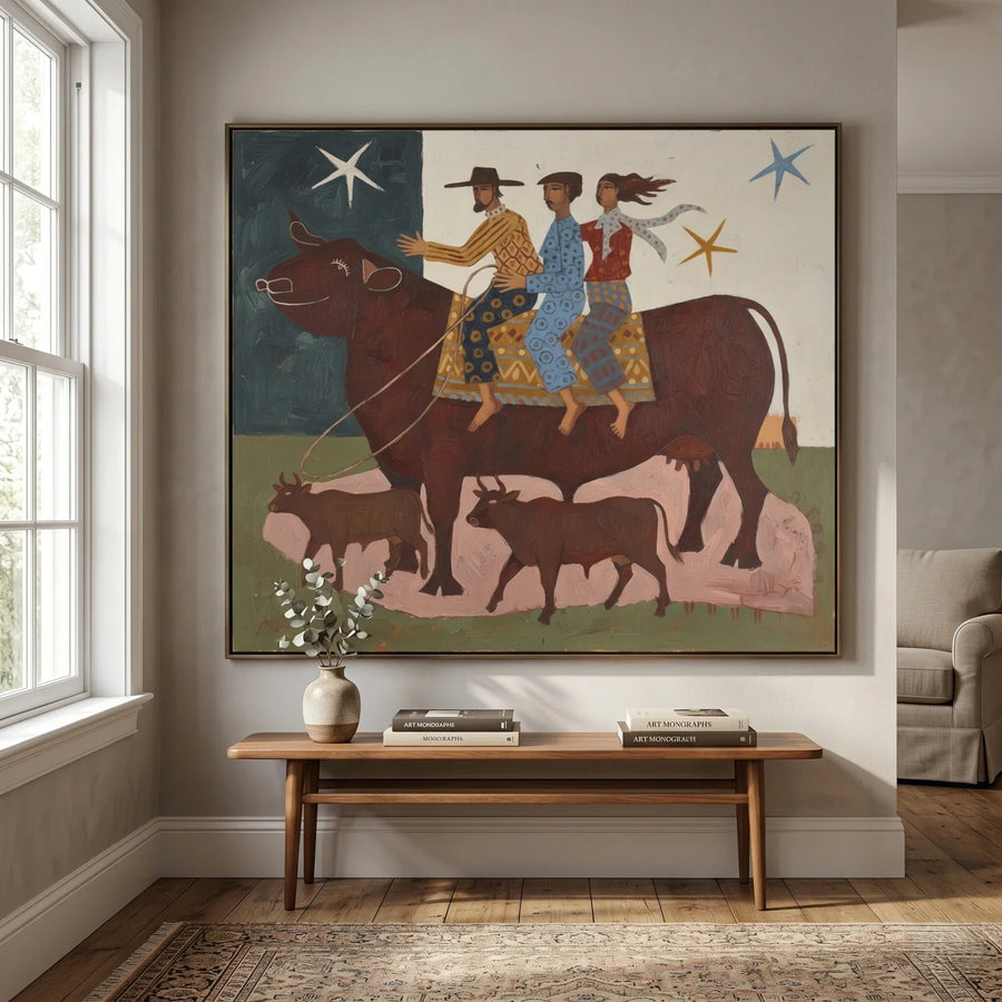 Vintage Americana Art | Cattle Journey