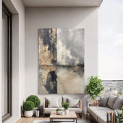 Wabi-Sabi Art | Weathered Grid Wash