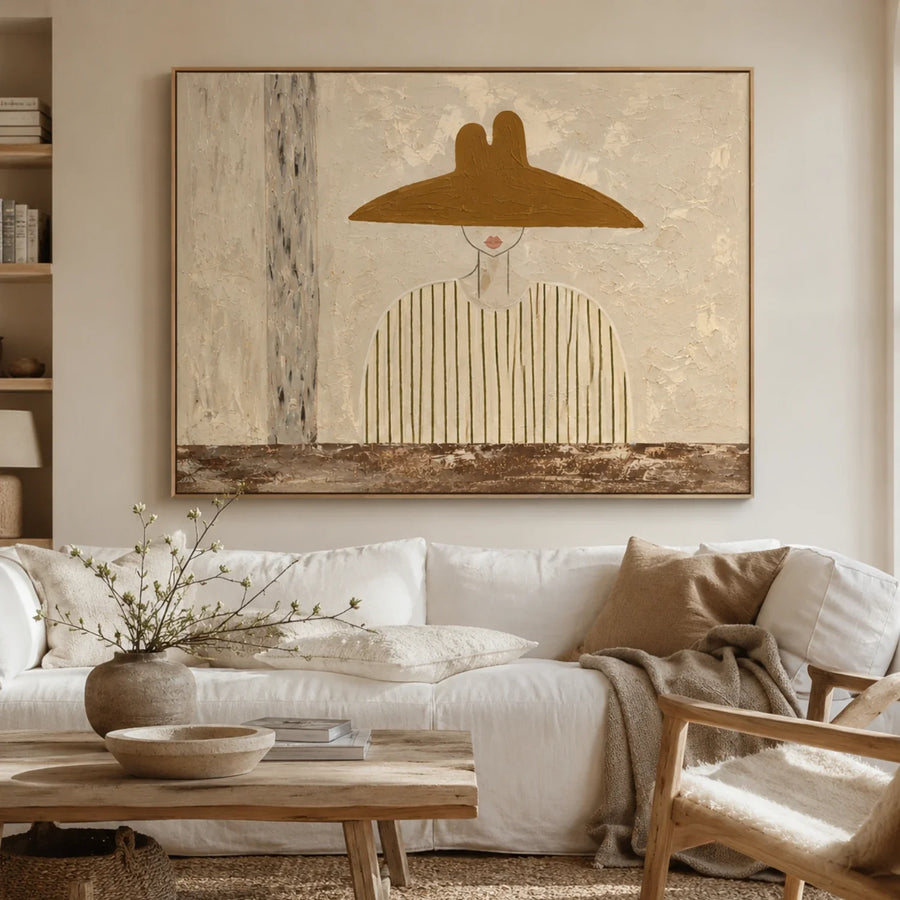 Vintage Americana Art | Straw Hat Serenity