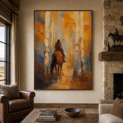 Vintage Americana Art | Through the Golden Birch Silence