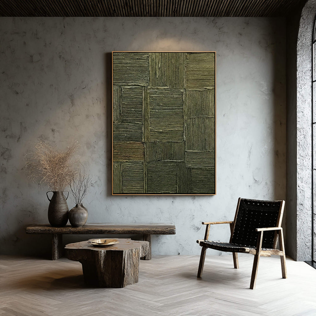 3D textured Art | Emerald Patchwork
