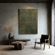 3D textured Art | Emerald Patchwork