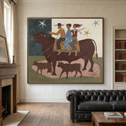 Vintage Americana Art | Cattle Journey
