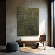 3D textured Art | Emerald Patchwork