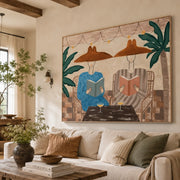 Vintage Americana Art | Tropical Reading Pair