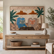 Vintage Americana Art | Tropical Reading Pair