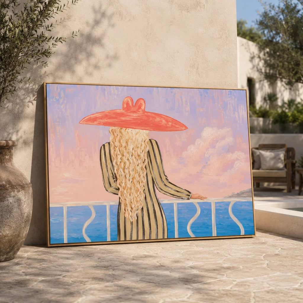 Vintage Americana Art | Blush Sea Gaze