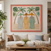 Vintage Americana Art | Tropical Trio Gathering