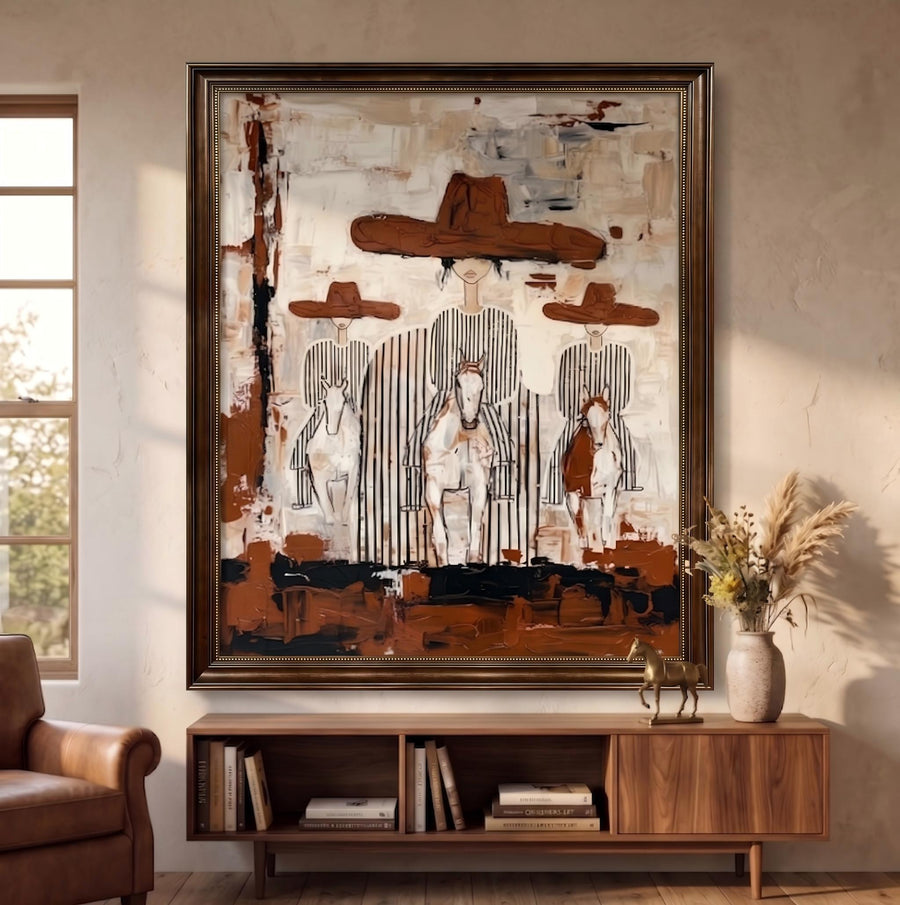 Vintage Americana Art | Plainsfolk at Dusk