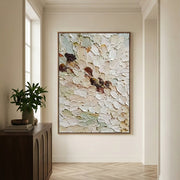 3D textured Art | Ivory Petal Drift