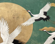 Impressionist Art | Moonlit Crane Harmony
