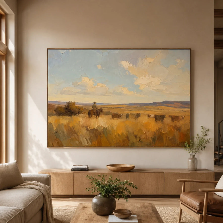 Vintage Americana Art | The Golden Silence of the Range