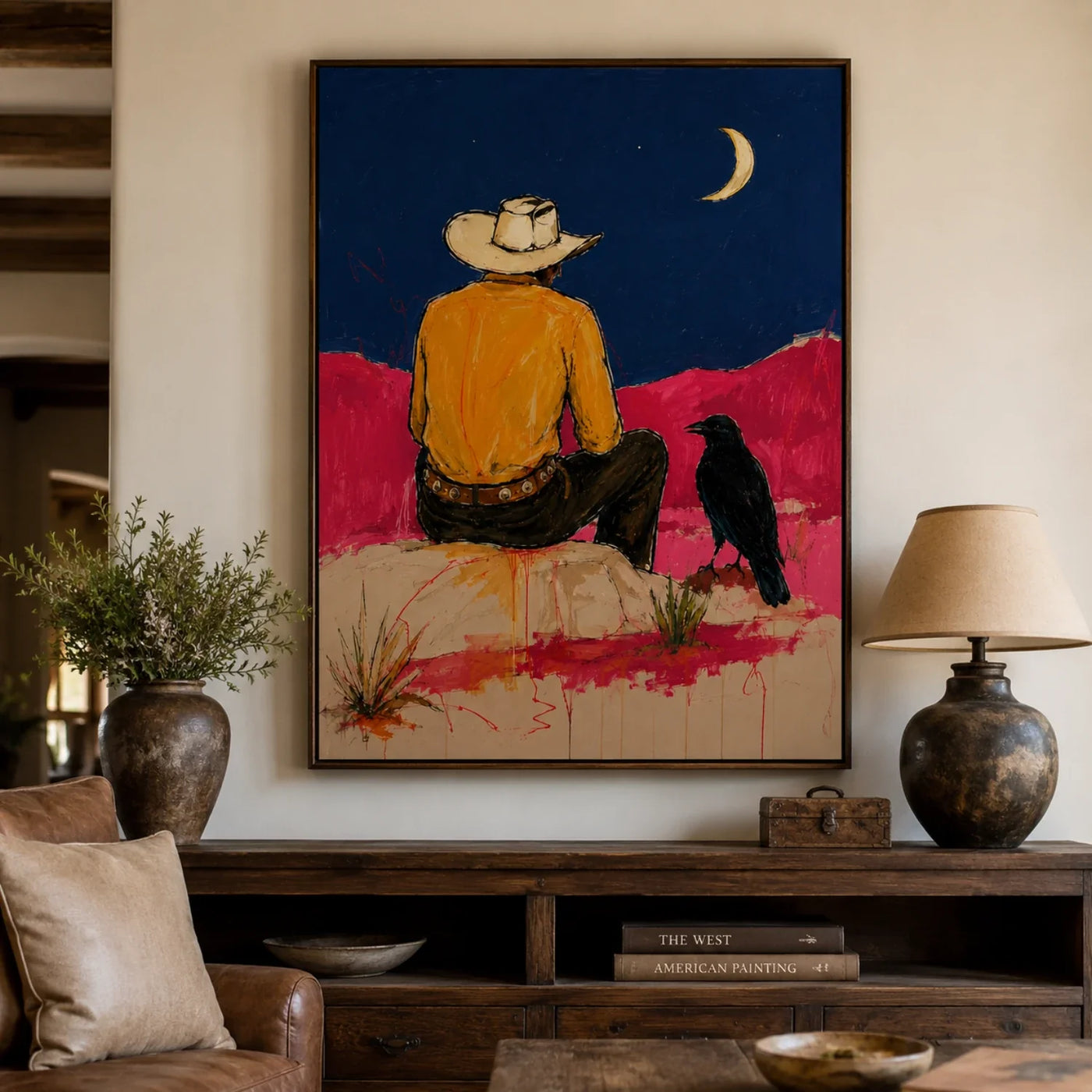 POP Art | Lunar Vigil Over the Painted West