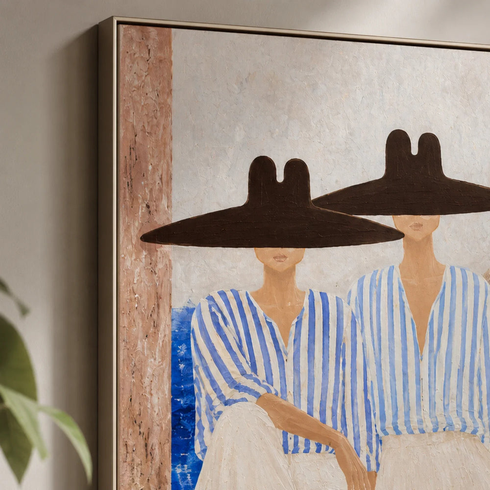Vintage Americana Art | Seaside Hat Pair