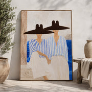 Vintage Americana Art | Seaside Hat Pair