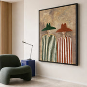 Vintage Americana Art | Two Wanderers In Stripes