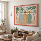 Vintage Americana Art | Tropical Trio Gathering