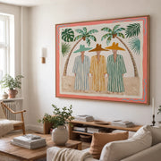 Vintage Americana Art | Tropical Trio Gathering