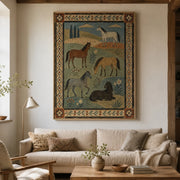 Vintage Americana Art | Five Pasture Horses