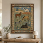 Vintage Americana Art | Five Pasture Horses