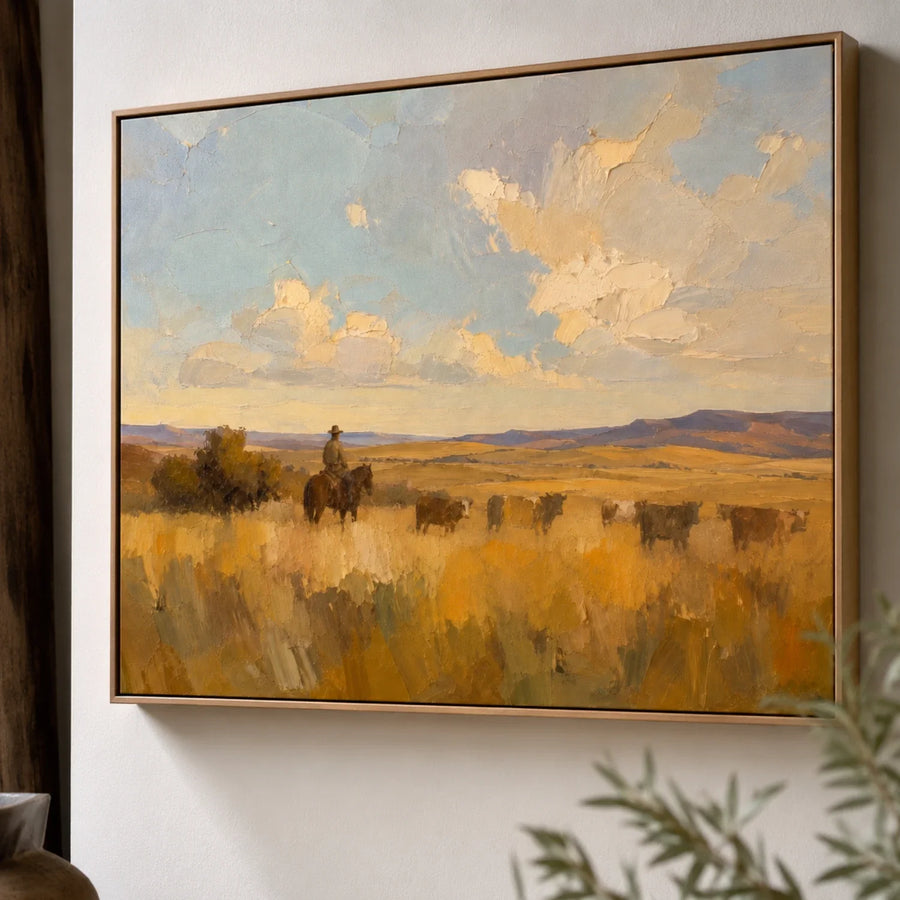 Vintage Americana Art | The Golden Silence of the Range