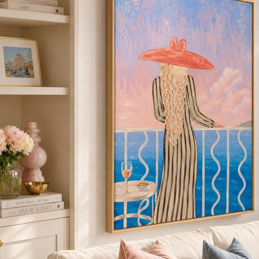 Vintage Americana Art | Terrace Wine Gaze