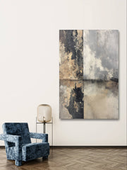 Wabi-Sabi Art | Weathered Grid Wash