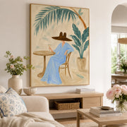 Vintage Americana Art | Blue Patio Reverie