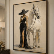 Vintage Americana Art | Champagne White Steed