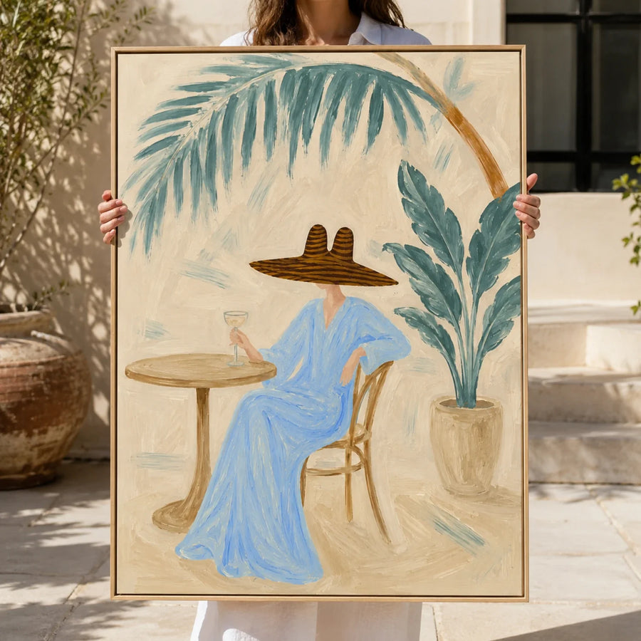 Vintage Americana Art | Blue Patio Reverie