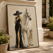 Vintage Americana Art | Champagne White Steed