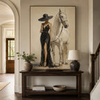 Vintage Americana Art | Champagne White Steed