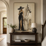Vintage Americana Art | Champagne White Steed