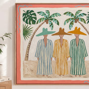 Vintage Americana Art | Tropical Trio Gathering