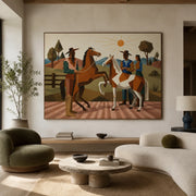 Vintage Americana Art | Valley Cowboy Noon
