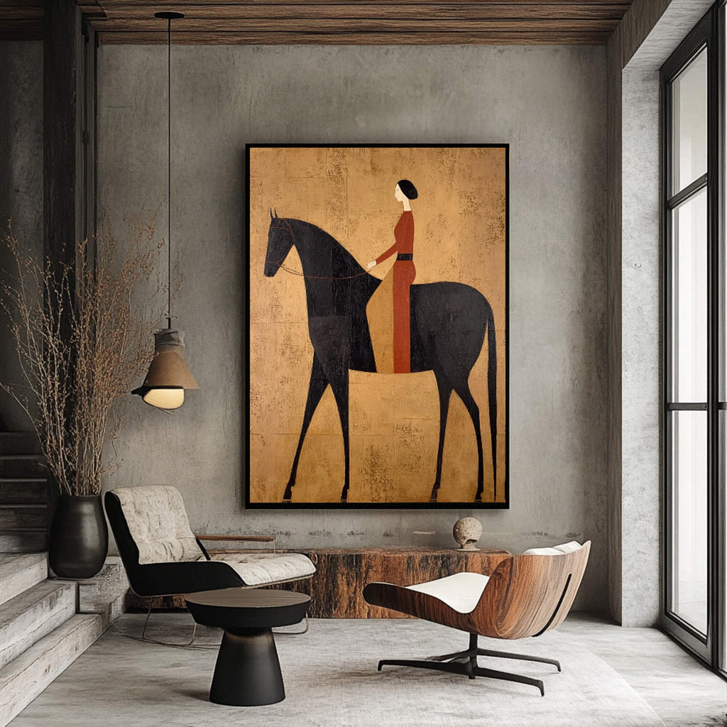 Vintage Americana Art | Crimson Elegance