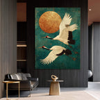 Impressionist Art | Moonlit Crane Dance