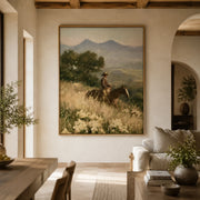 Vintage Americana Art | Meadow Twilight Horseman
