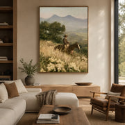 Vintage Americana Art | Meadow Twilight Horseman