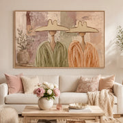 Vintage Americana Art | Neutral Hat Companions
