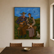 Vintage Americana Art | Prairie Guitar Duet