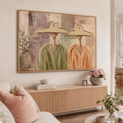 Vintage Americana Art | Neutral Hat Companions