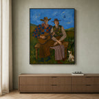 Vintage Americana Art | Prairie Guitar Duet