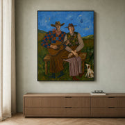 Vintage Americana Art | Prairie Guitar Duet