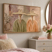 Vintage Americana Art | Neutral Hat Companions