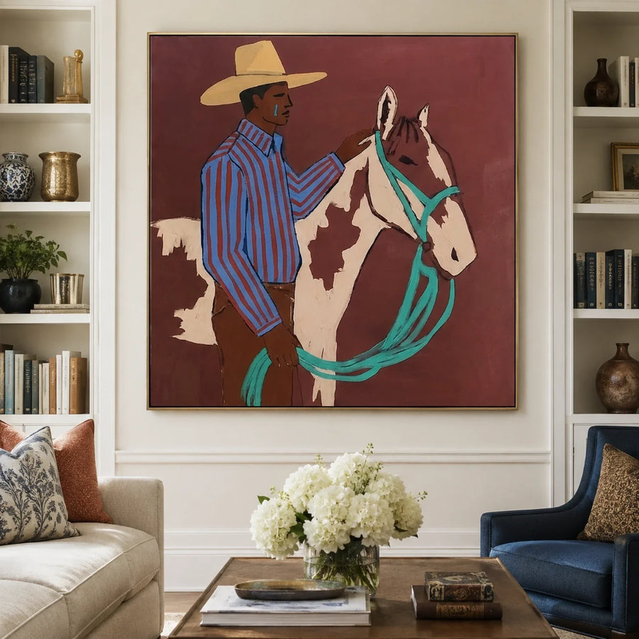 Vintage Americana Art | Horse & Herder