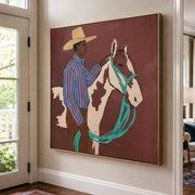 Vintage Americana Art | Horse & Herder