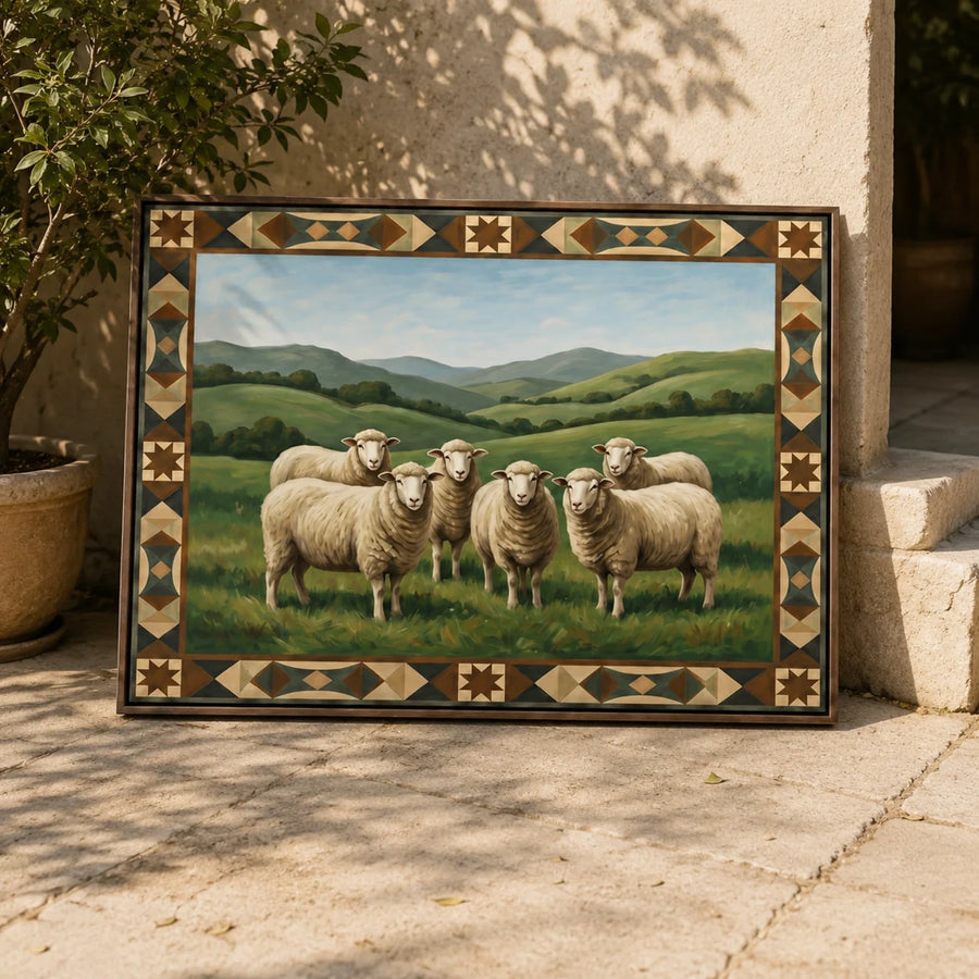Vintage Americana Art | Prairie Sheep Flock