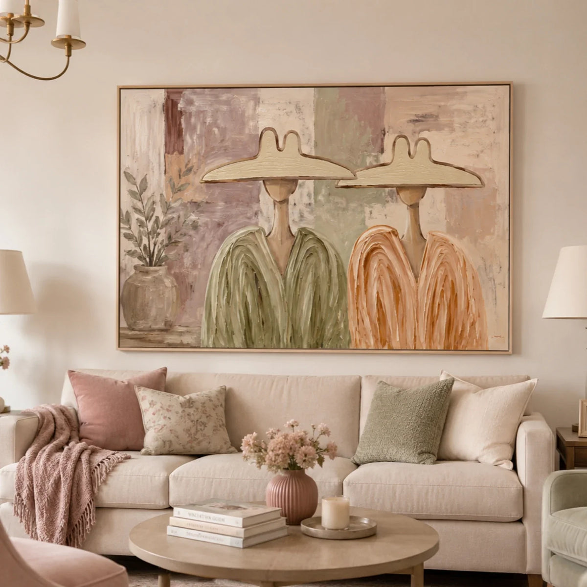 Vintage Americana Art | Neutral Hat Companions