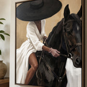 Vintage Americana Art | Hat & Dark Steed